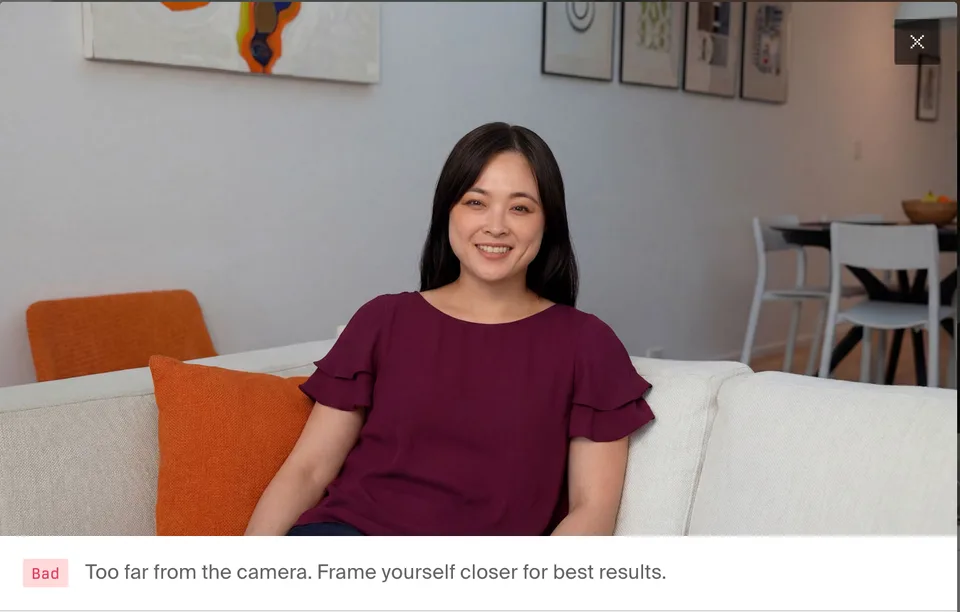 Bad framing: subject too far from camera